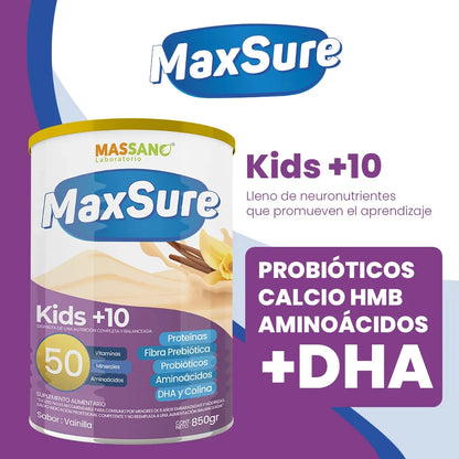 MAXSURE KIDS +10 Vainilla 850G Massano 