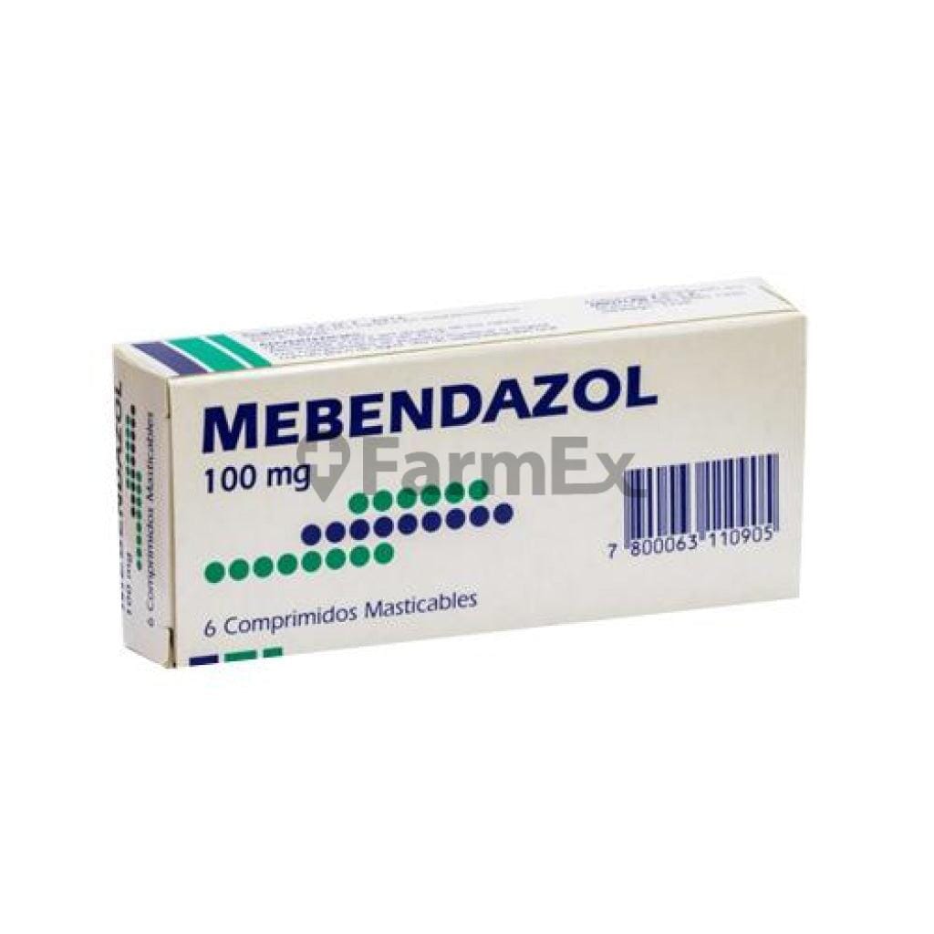 Mebendazol 100 mg x 6 comprimidos Farmex-VidaTres-Persistente 
