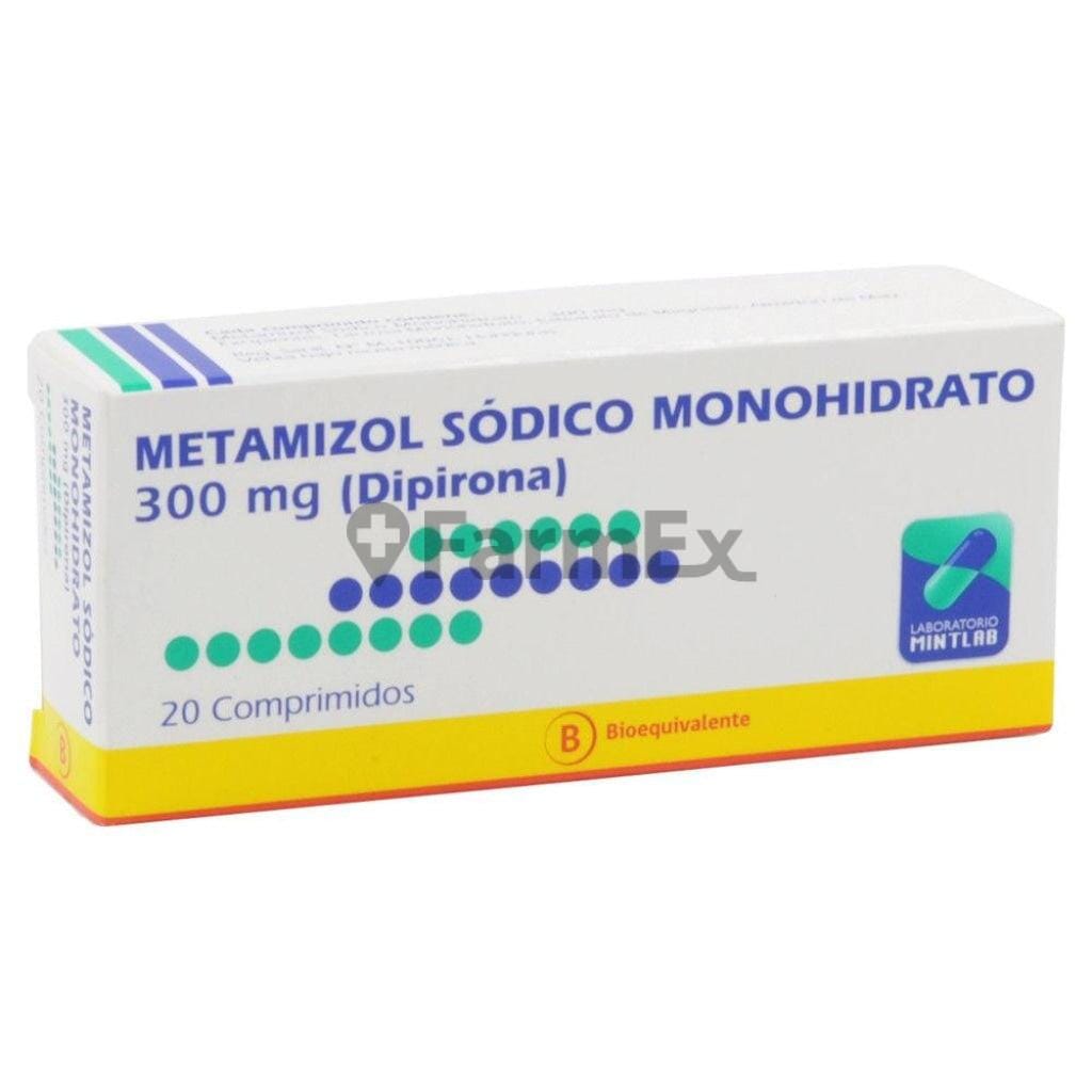 Metamizol Sódico 300 mg x 20 comprimidos Farmex-BanMedica-Persistente 