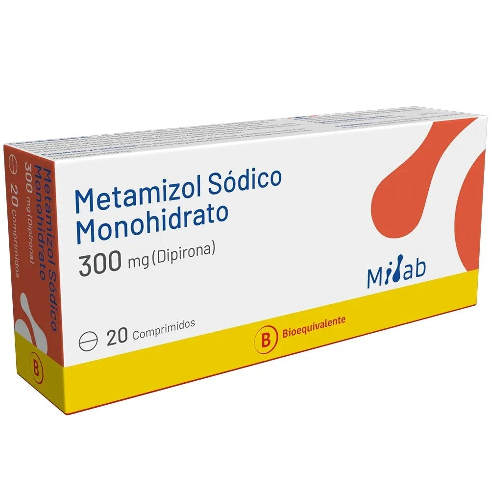 Metamizol Sódico 300 mg: Analgésico y Antipirético (20 Comprimidos).