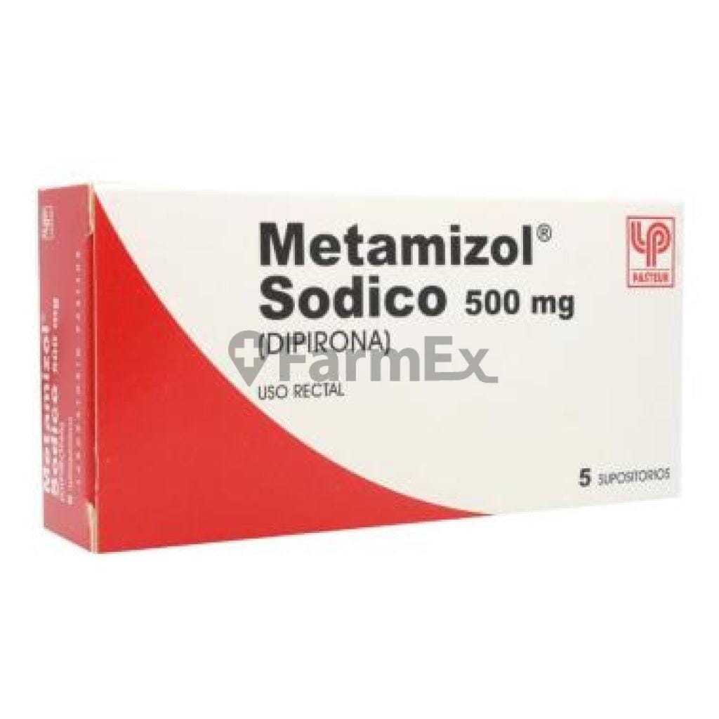 Metamizol Sódico Dipirona 500 mg x 5 supositorios Farmex-MiaHealth-Persistente 