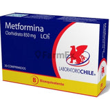 Metformina 850 mg x 30 comprimidos.