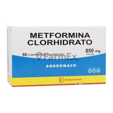 Metformina 850 mg x 60 comprimidos.