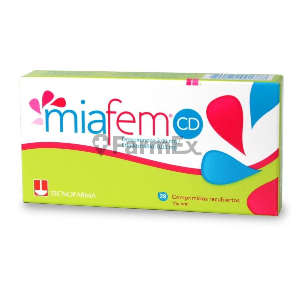 Miafem CD Drospirenona 3,0 mg / Etinilestradiol micronizado 0,03 mg x 28 comprimidos susc-1 de 5 meses Farmex-Suscripciones-Persistente 