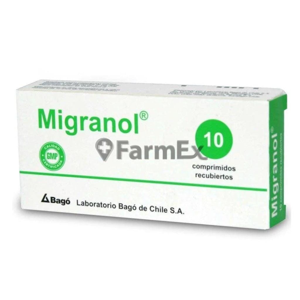 Migranol x 10 comprimidos. Farmex-Fonasa 