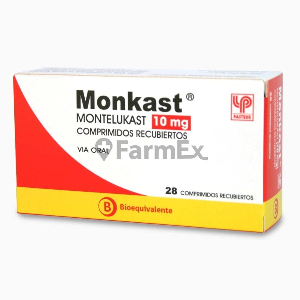 Monkast 10 mg x 28 comprimidos Farmex-Fonasa-Persistente 