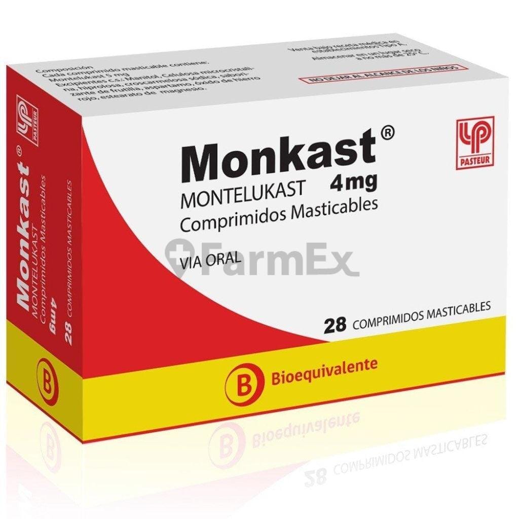 Monkast 4 mg x 28 comprimidos Farmex-Fonasa-Persistente 