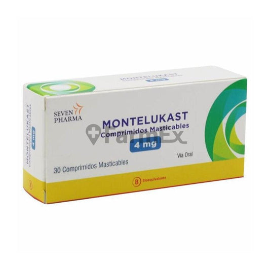 Montelukast 4 mg x 30 comprimidos "Ley Cenabast" Farmex-Fonasa-Persistente 