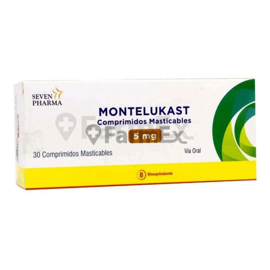 Montelukast 5 mg x 30 comprimidos "Ley Cenabast" Farmex-Fonasa-Persistente 