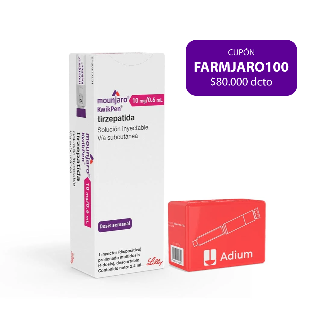 Mounjaro Tirzepatida 10 mg/0.6ml Inyectable 1 Dispositivo + agujas.