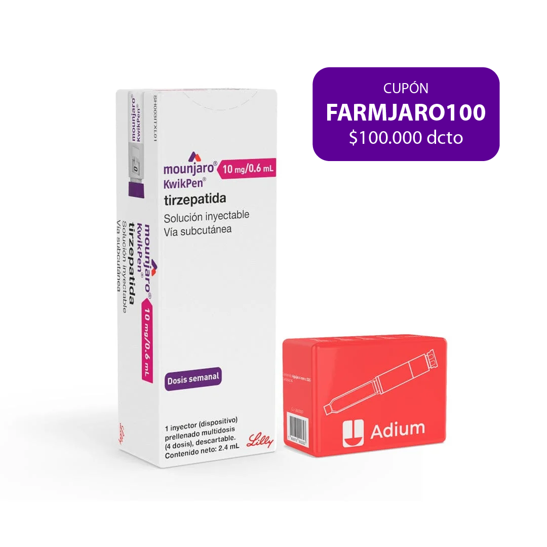 Mounjaro Tirzepatida 10 mg/0.6ml Inyectable 1 Dispositivo + agujas.