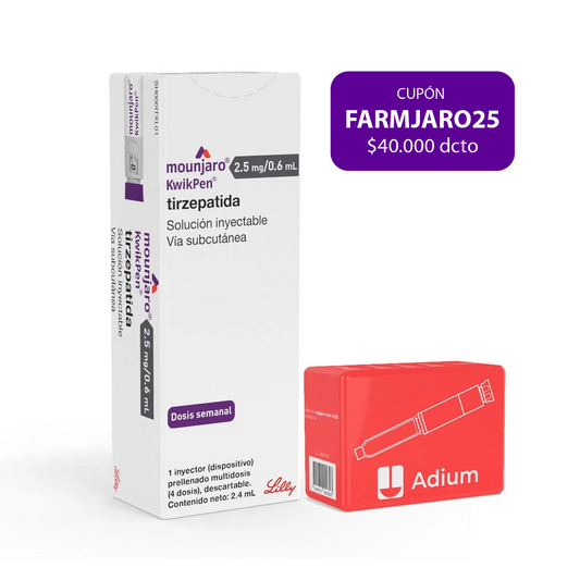 Mounjaro Tirzepatida 2.5mg/0.6ml Inyectable 1 Dispositivo + agujas