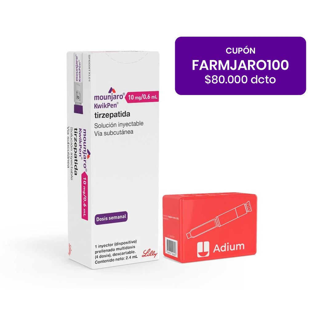 Mounjaro Tirzepatida 10 mg/0.6ml Inyectable 1 Dispositivo + agujas ELI-LILLY 