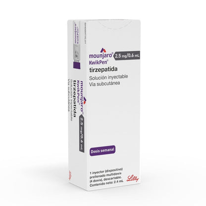 Mounjaro Tirzepatida 2.5mg/0.6ml Inyectable 1 Dispositivo + agujas ELI-LILLY 