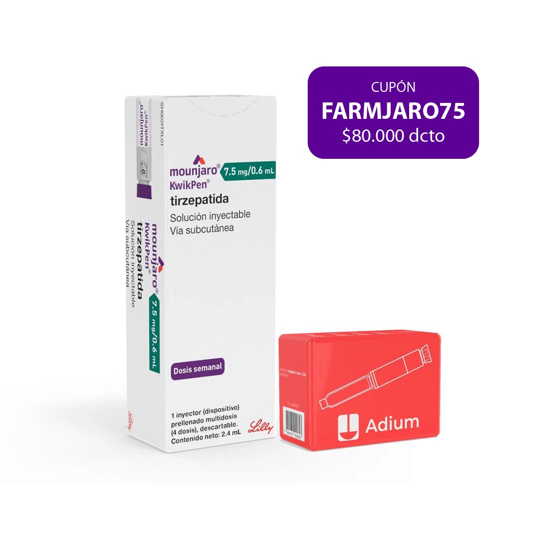Mounjaro Tirzepatida 7.5mg/0.6ml Inyectable 1 Dispositivo + agujas ELI-LILLY 