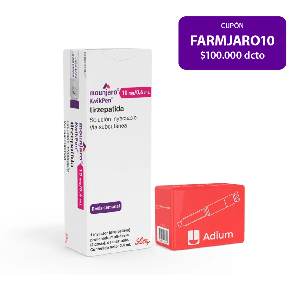 Mounjaro Tirzepatida 10 mg/0.6ml Inyectable 1 Dispositivo + agujas.