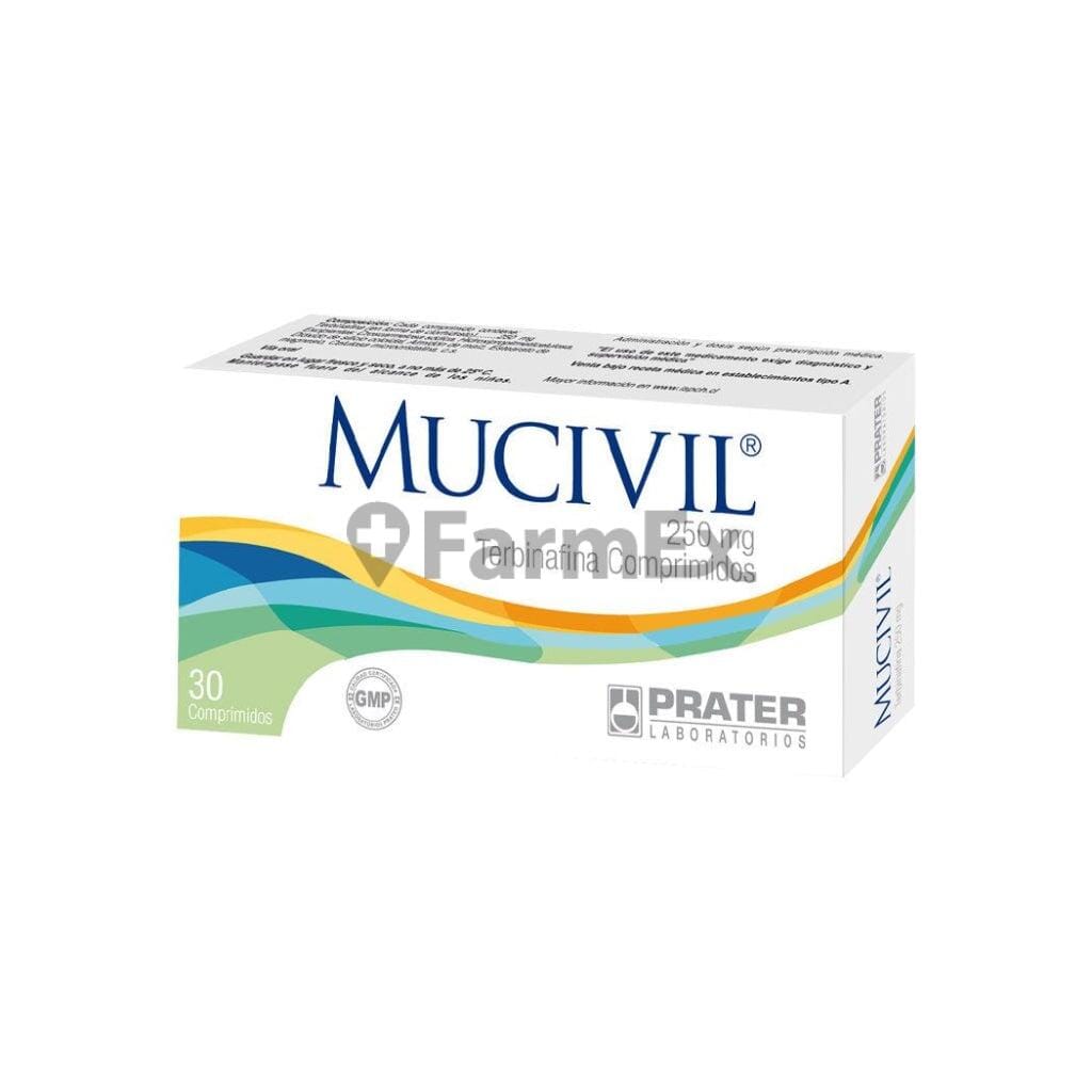 Mucivil 250 mg x 30 comprimidos. Farmex-Yapp-Seguro-Boleta 