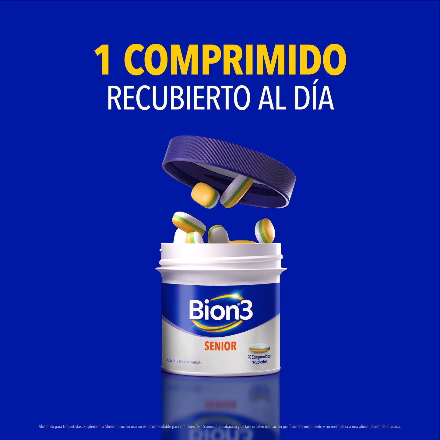 Multivitaminico Bion3 Senior por 30 Comprimidos Recubiertos Farmex-VidaTres-Persistente 