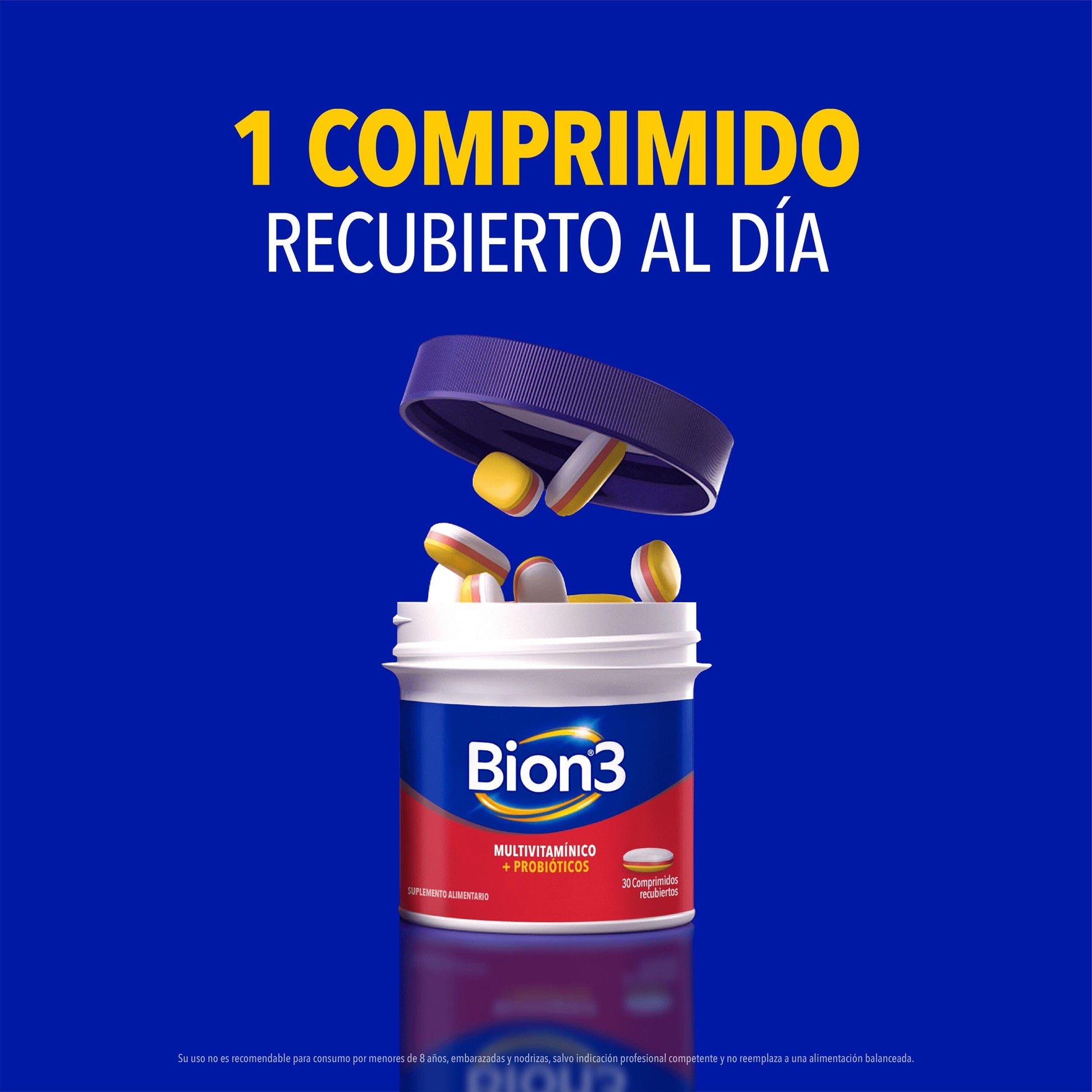 Multivitaminico con Probioticos Bion3 por 30 Comprimidos Farmex-BanMedica-Persistente 
