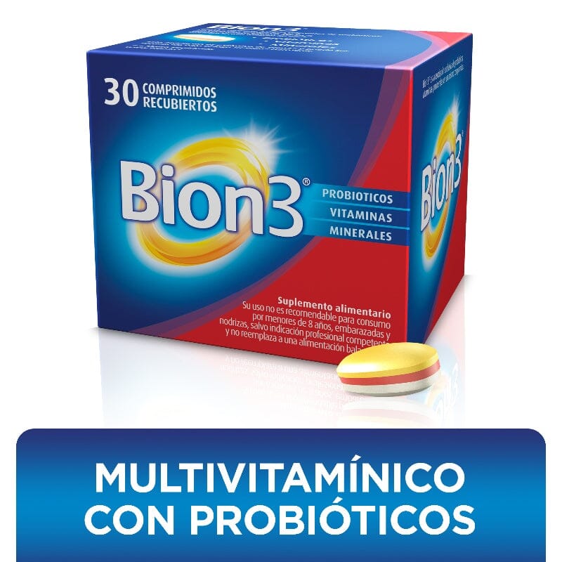 Multivitaminico con Probioticos Bion3 por 30 Comprimidos MERCK 