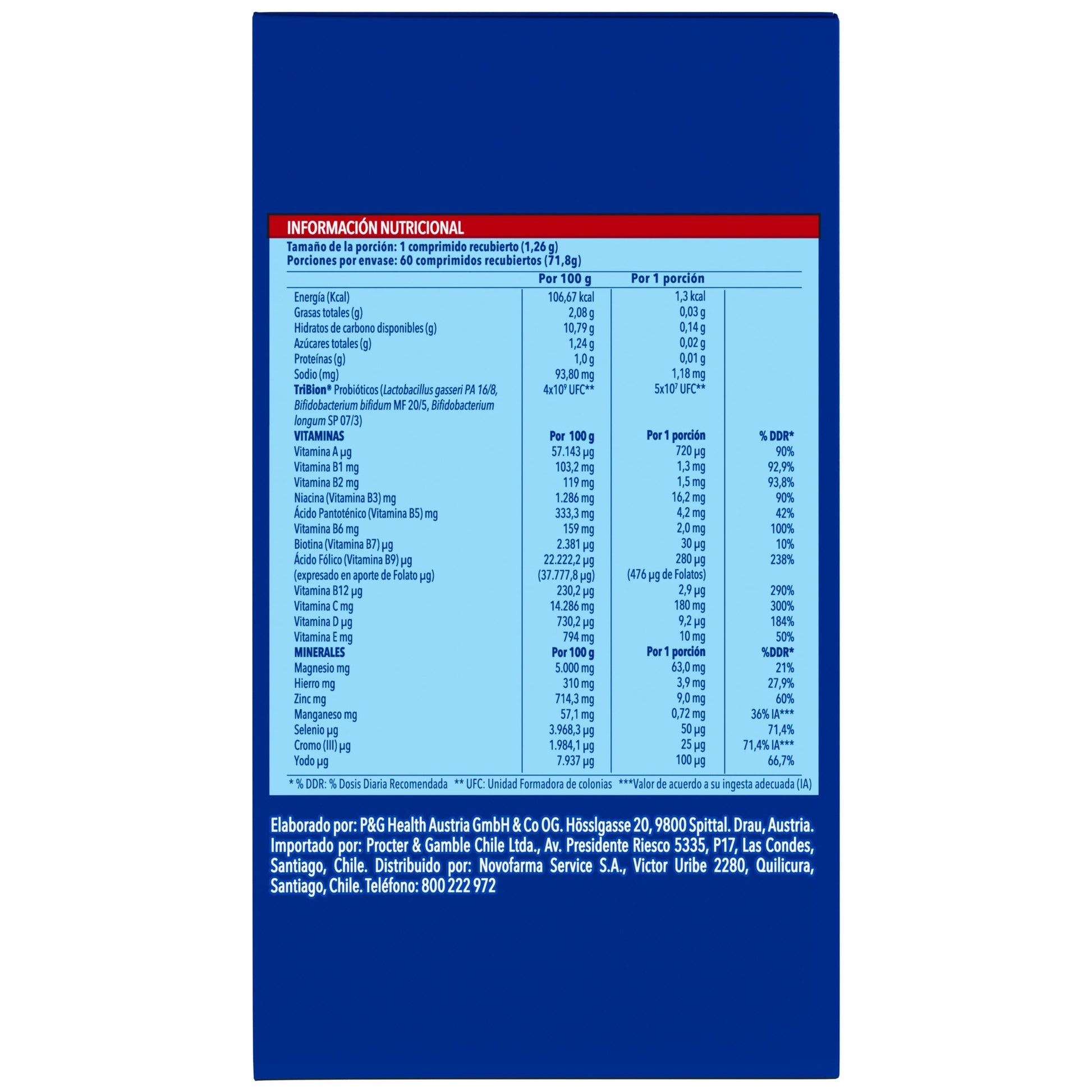 Multivitaminico con Probioticos Bion3 por 60 Comprimidos susc-1 de 4 meses Farmex-Suscripciones-Persistente 