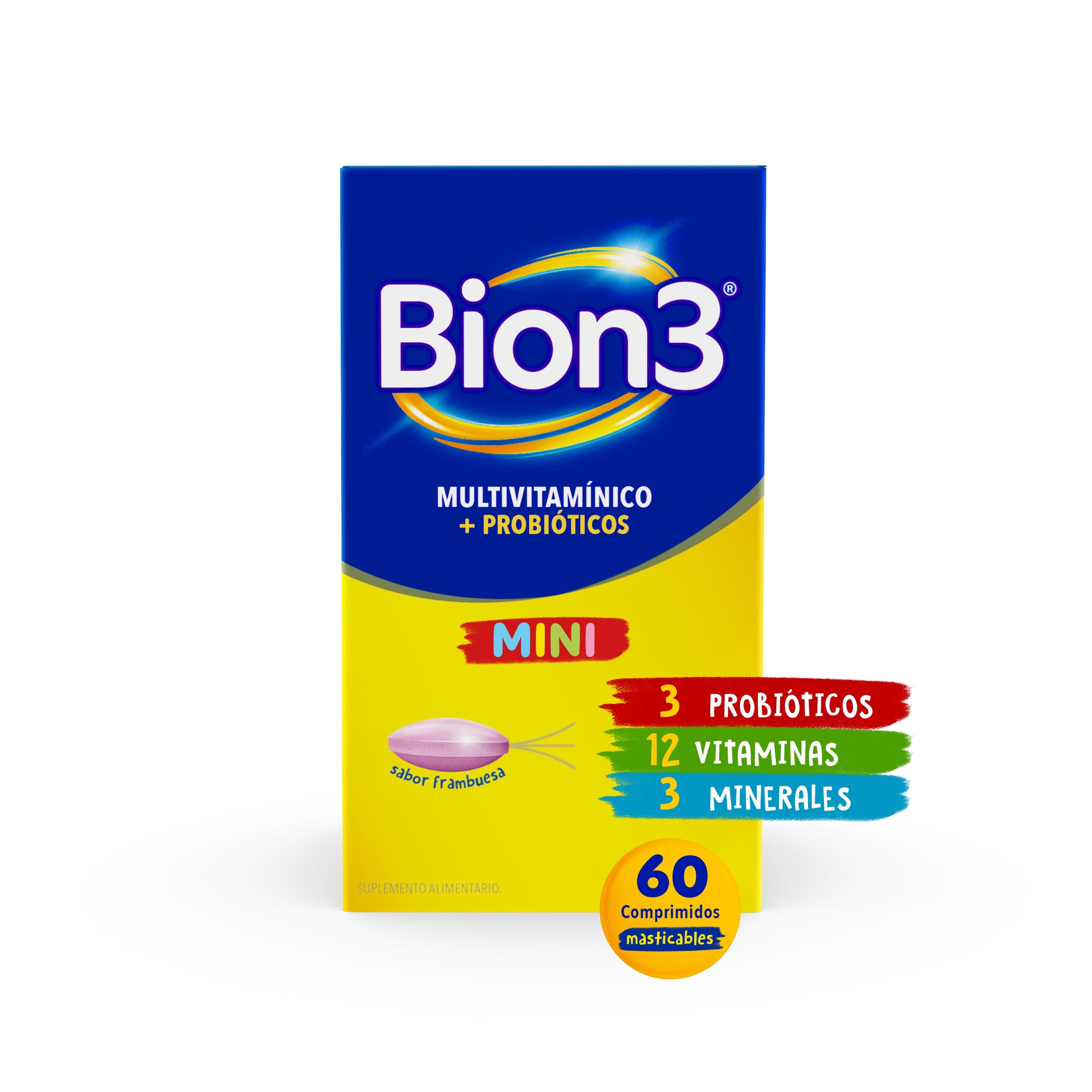 Multivitaminico para niños Bion3 Mini por 60 Comprimidos susc-1 de 3 meses Farmex-Suscripciones-Persistente 