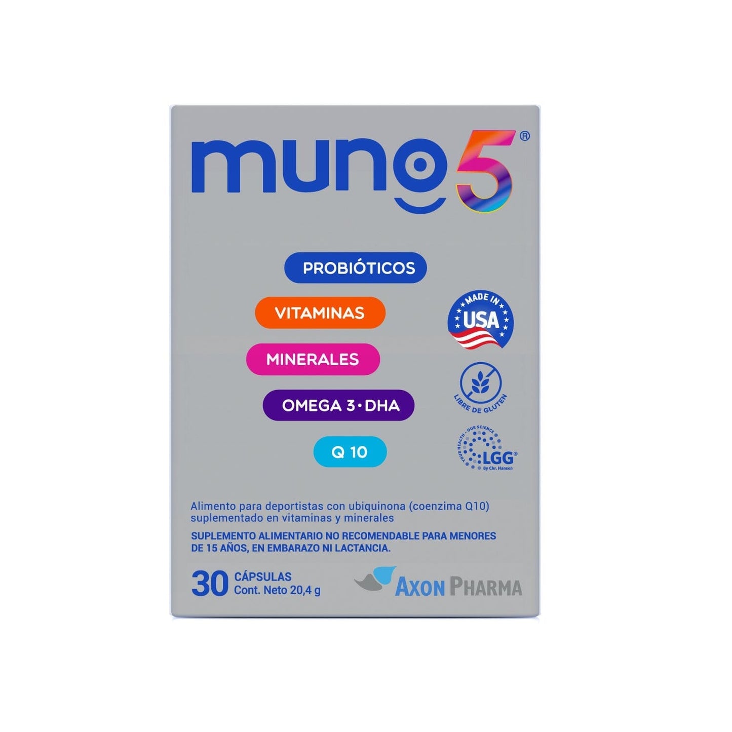 Muno 5 x 30 comprimidos Farmex-Pluxee-Persistente 