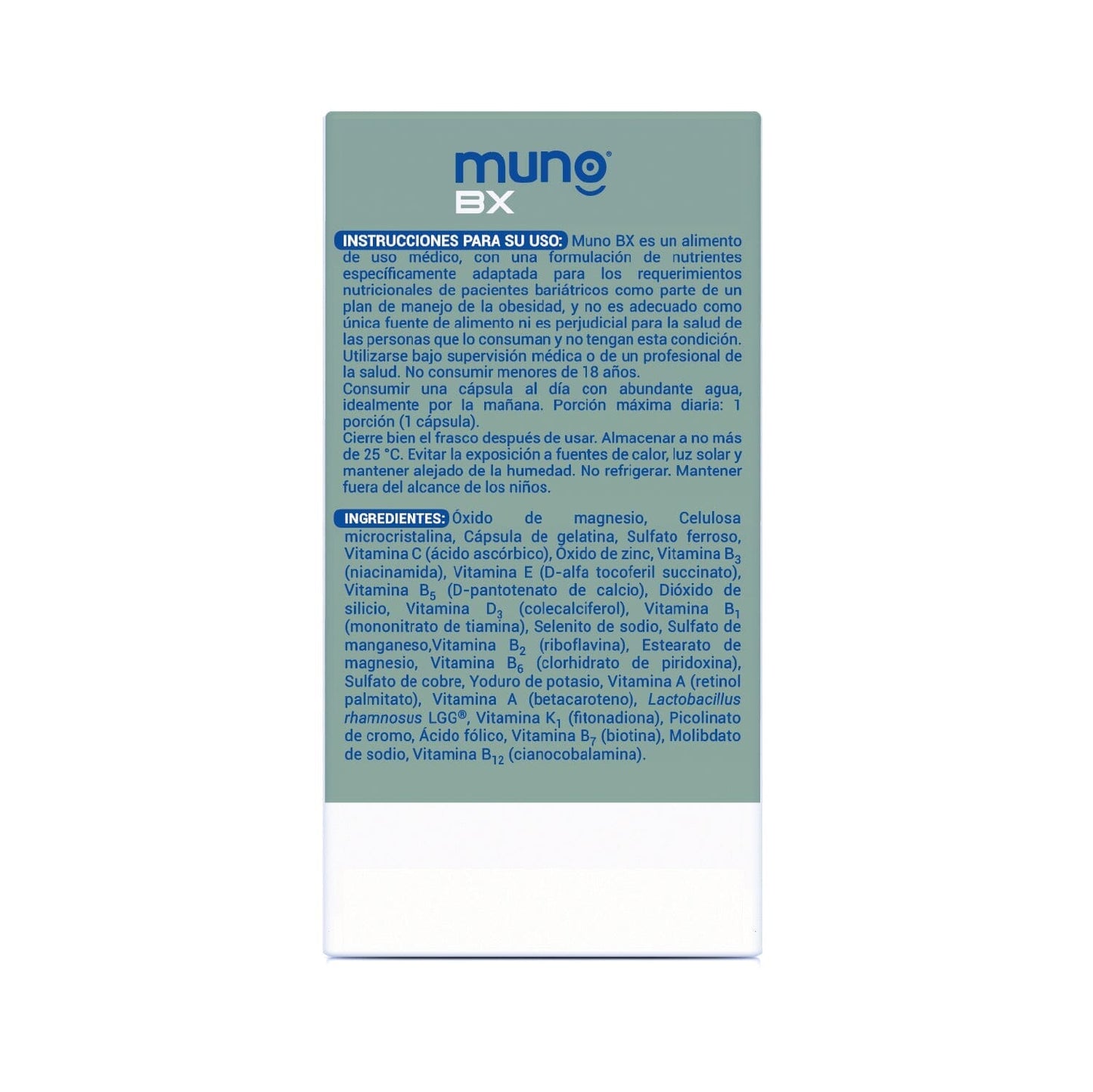 Muno "BX" Suplemento x 60 cápsulas Farmex-Pluxee-Persistente 