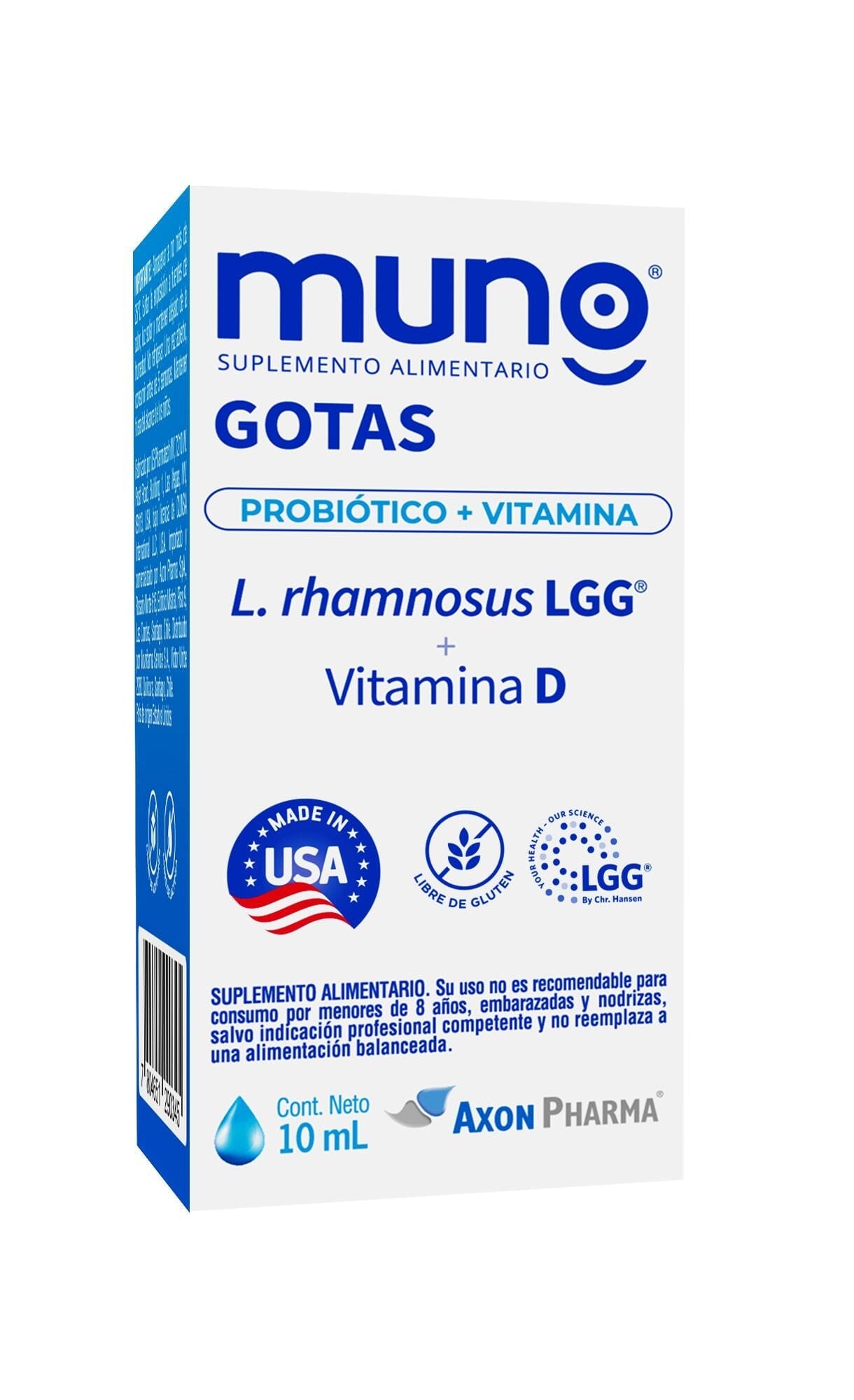 Muno Gotas Probioticos + Vitamina D x 10 mL 30 Dosis Farmex-Pluxee-Persistente 