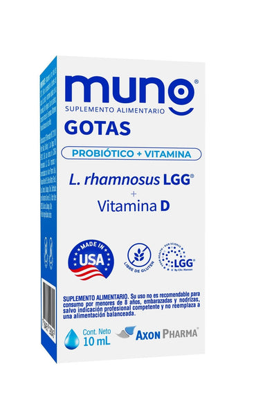 Muno Gotas Probioticos + Vitamina D x 10 mL 30 Dosis Farmex-Pluxee-Persistente 