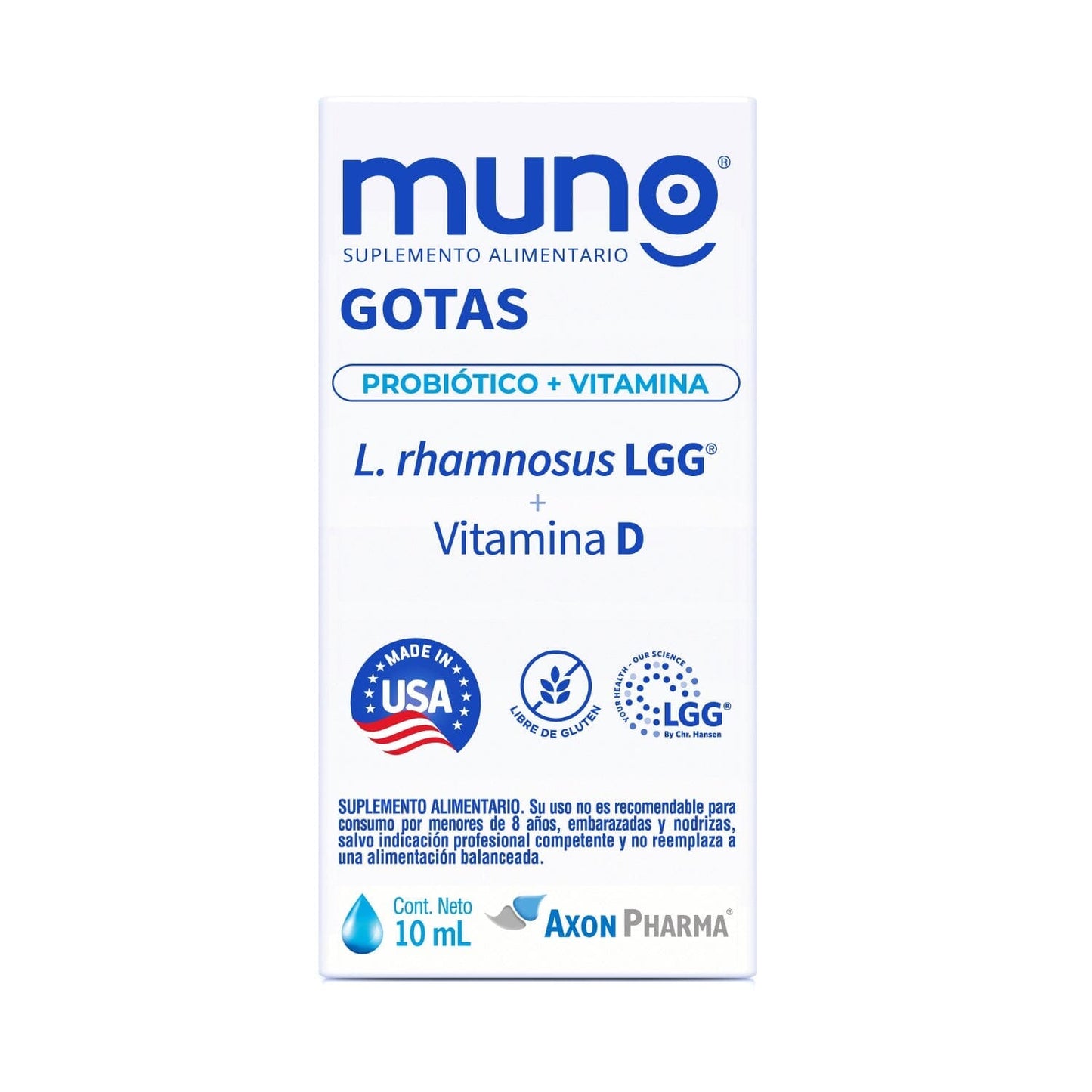 Muno Gotas Probioticos + Vitamina D x 10 mL 30 Dosis. Farmex-Yapp-Programa-Boleta 