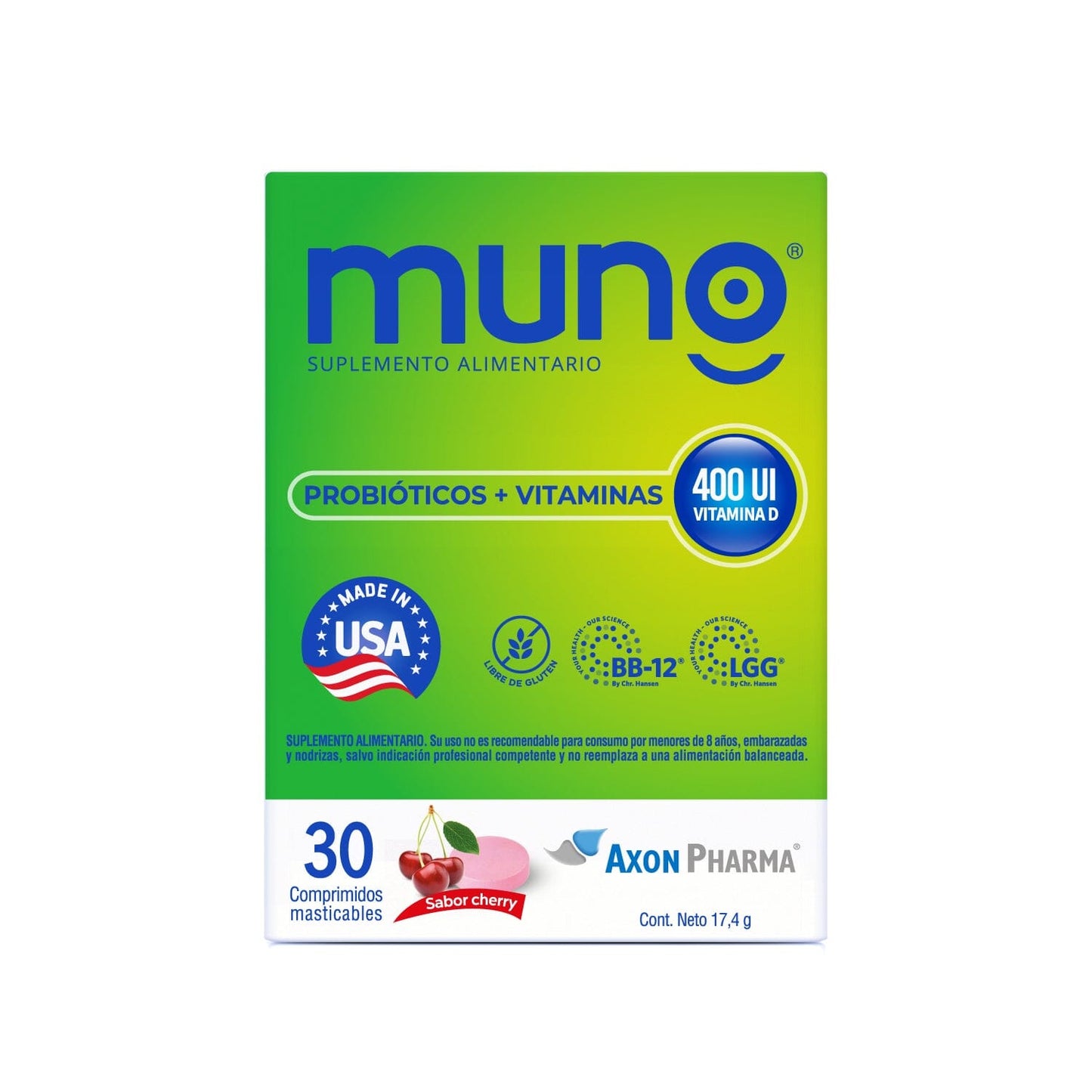 Muno Probióticos x 30 comprimidos.