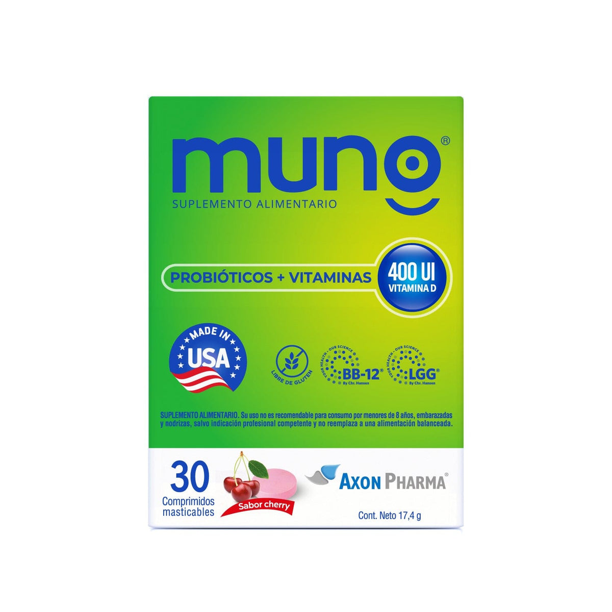 Muno Probióticos x 30 comprimidos.
