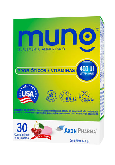 Muno Probióticos x 30 comprimidos Farmex-Fonasa-Persistente 