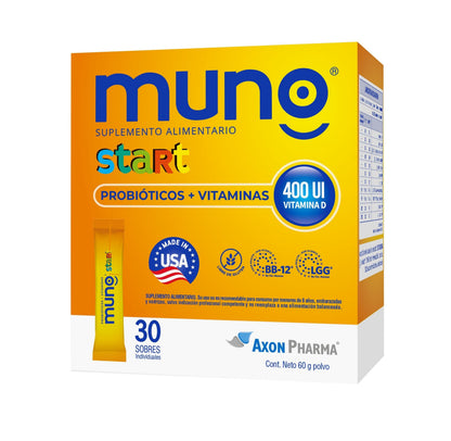 Muno "Start" Probióticos x 30 sobres Farmex-Pluxee-Persistente 
