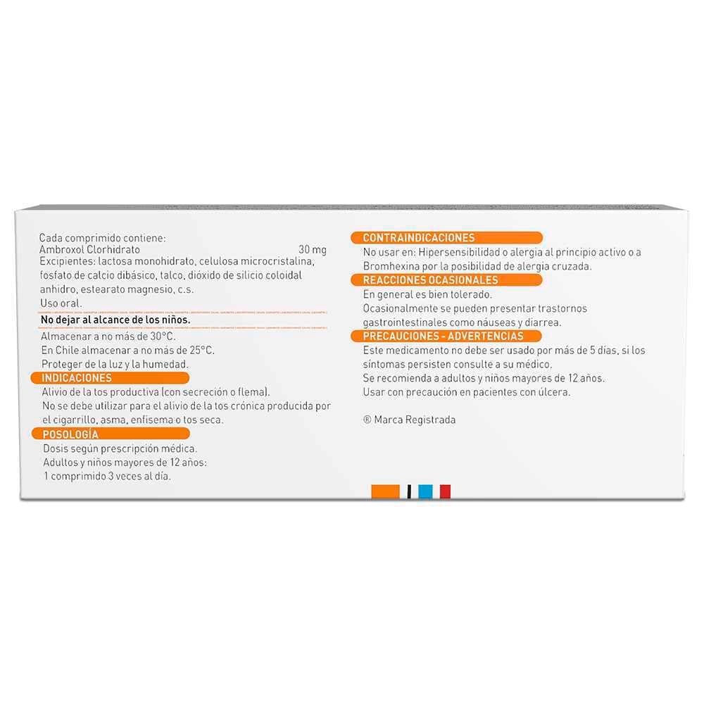 Muxol 30 mg x 20 comprimidos Farmex-BanMedica-Persistente 