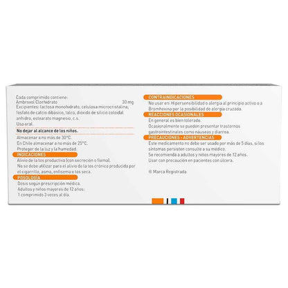 Muxol 30 mg x 20 comprimidos Farmex-BanMedica-Persistente 