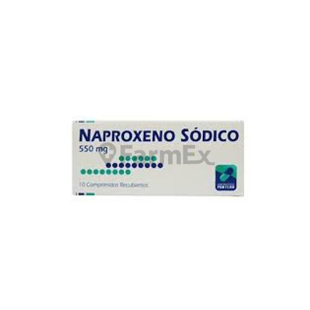 Naproxeno Sódico 550 mg x 10 comprimidos Farmex-Fonasa-Persistente 