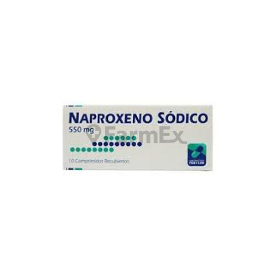 Naproxeno Sódico 550 mg x 10 comprimidos Farmex-MiaHealth-Persistente 