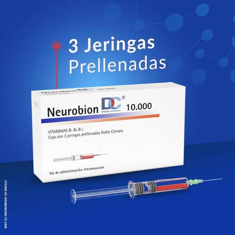 Neurobión DC Solución inyectable 3 jeringas Farmex-BanMedica-Persistente 