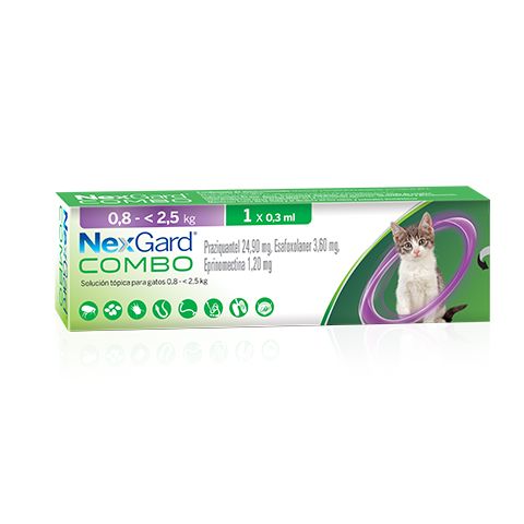 Nexgard COMBO Solución tópica para gatos 0.8<2.5 kg x 0.3ml BOEHRINGER 