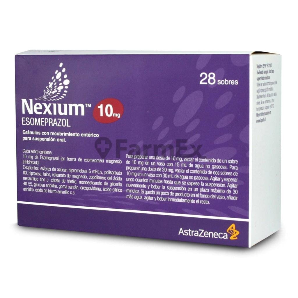 Nexium 10 mg x 28 sobres. Farmex-Yapp-Programa-Boleta 