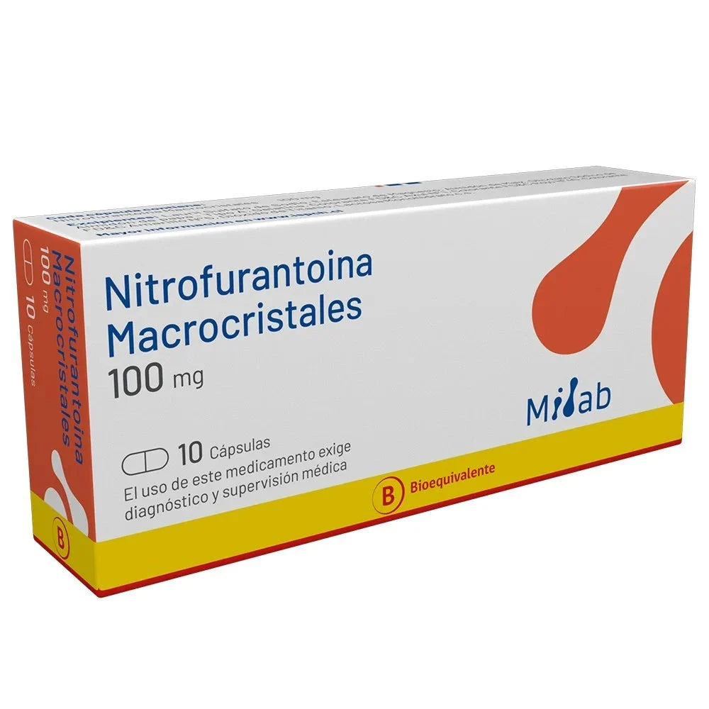 Nitrofurantoína 100 mg x 10 cápsulas.