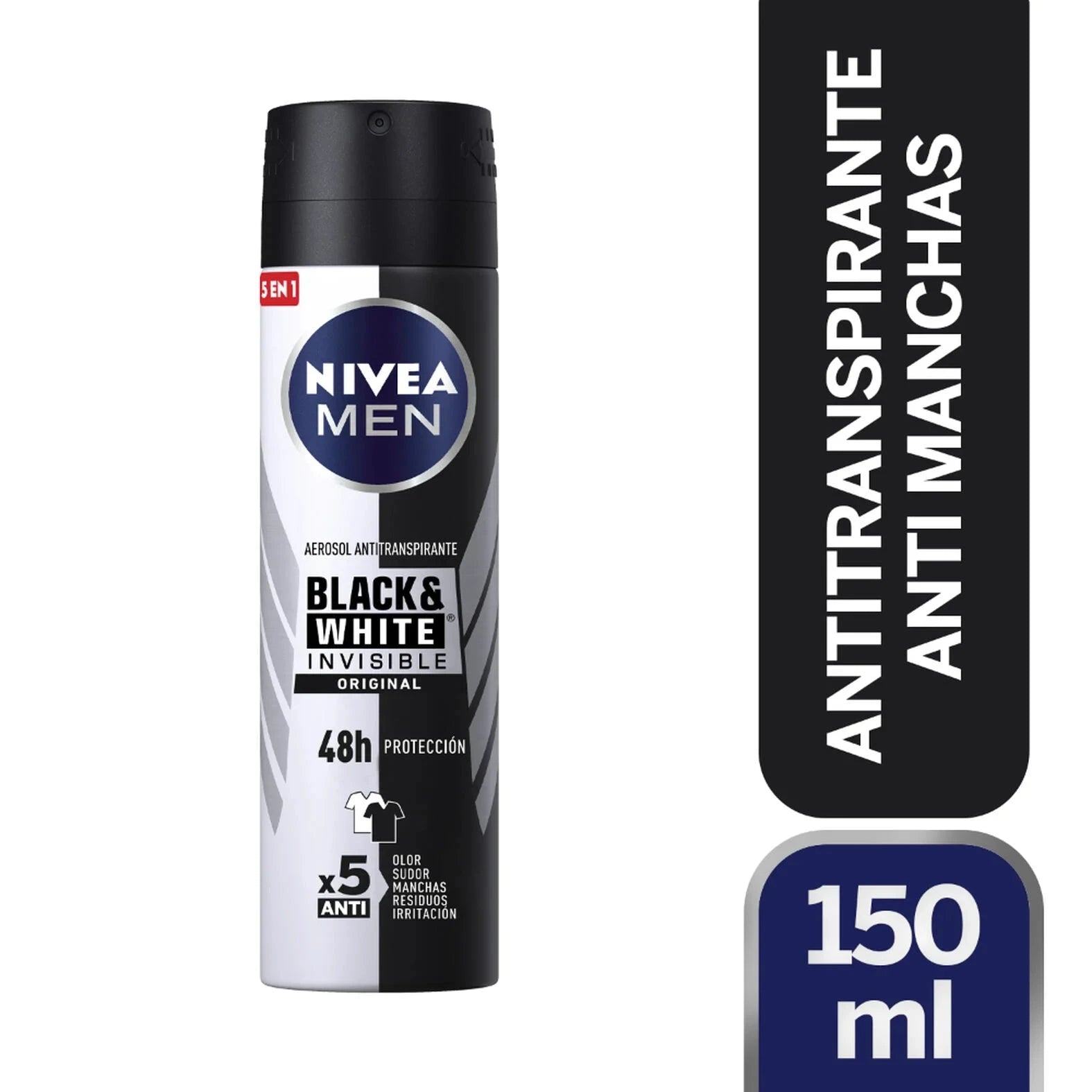 Nivea Aerosol Antitranspirante "Black & White" 48H x 150 mL NIVEA 
