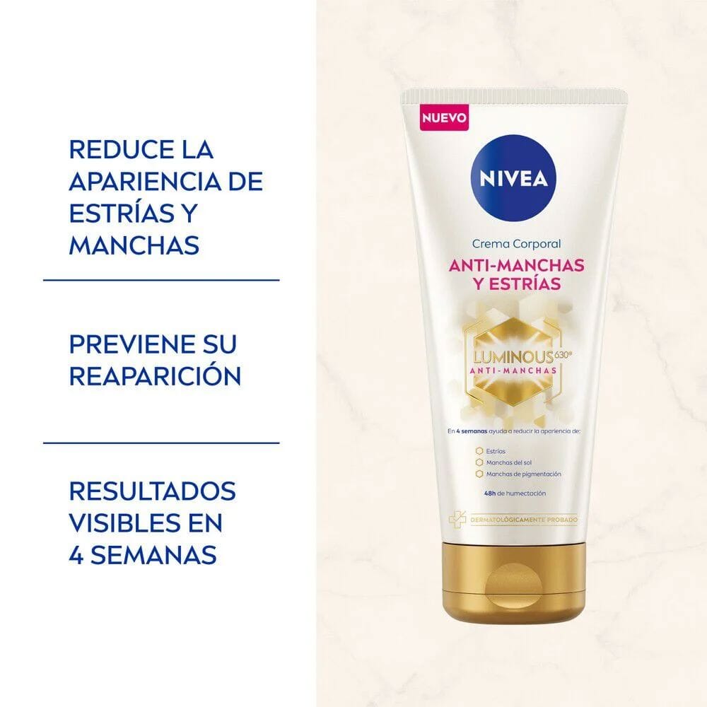 Nivea Crema Corporal Luminous 630 Anti manchas y estrias x 200 mL Farmex-Pluxee-Persistente 