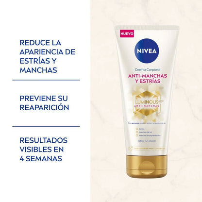 Nivea Crema Corporal Luminous 630 Anti manchas y estrias x 200 mL Farmex-Pluxee-Persistente 
