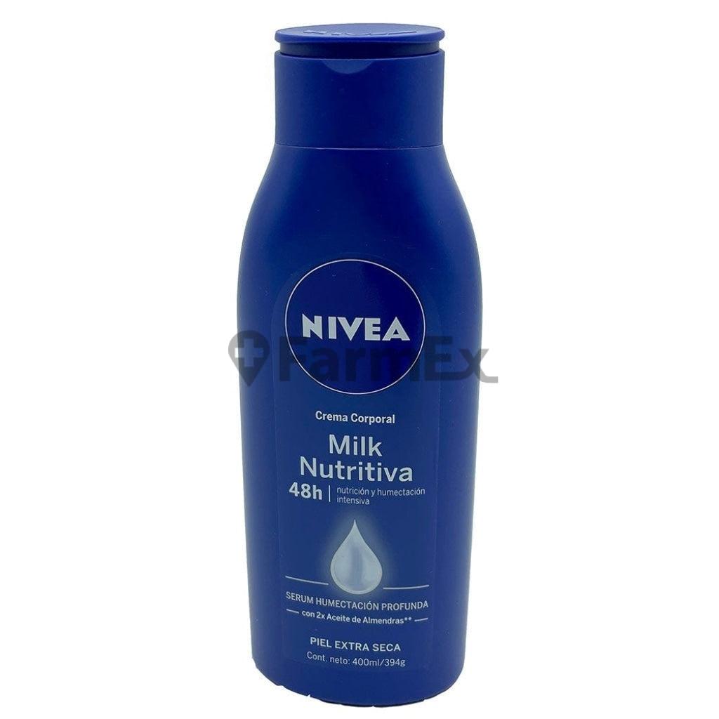 Nivea Crema corporal "Milk nutritiva" 48h x 400 mL.