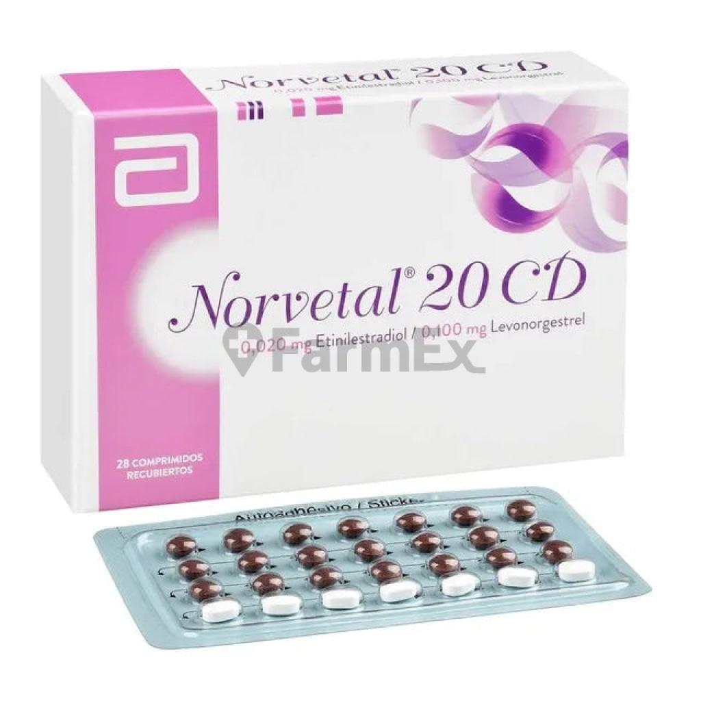 Norvetal 20 CD x 28 comprimidos.