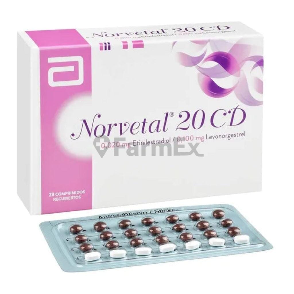 Norvetal 20 CD x 28 comprimidos Farmex-BanMedica-Persistente 