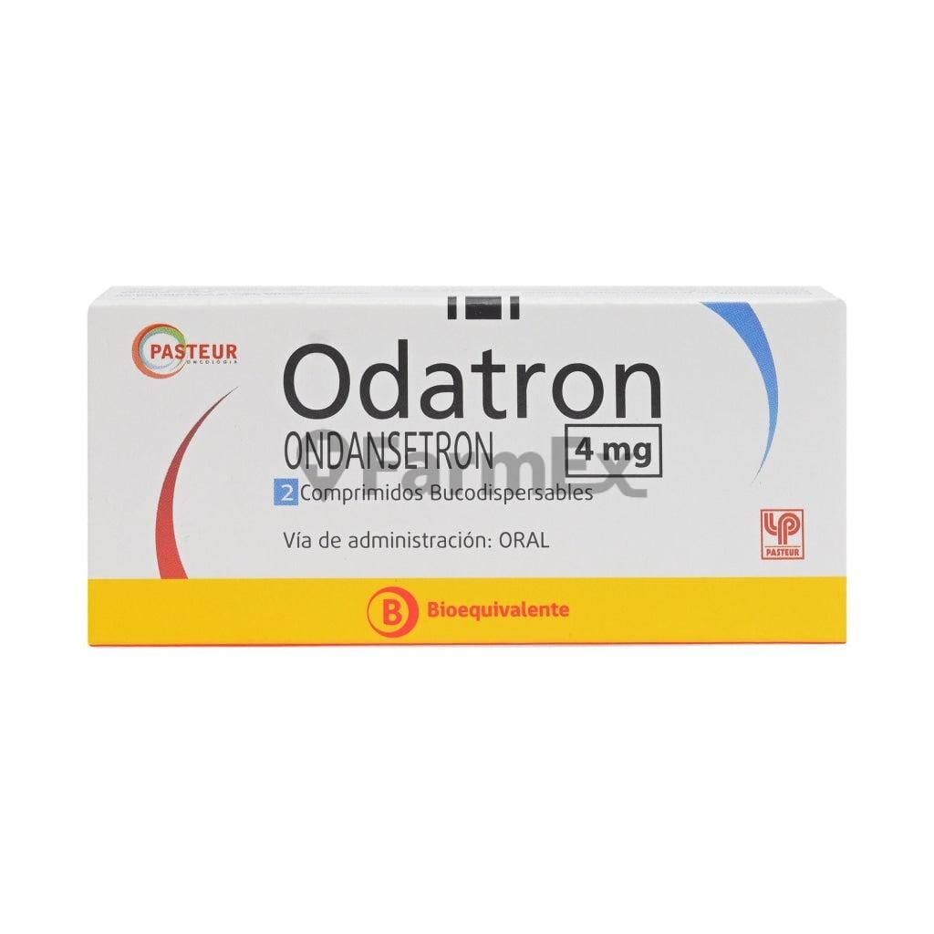 Odatron Ondansetrón 4 mg x 2 comprimidos. Farmex-Yapp-Seguro-Boleta 